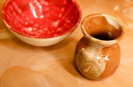 Our retreat center guests create finished pottery.
