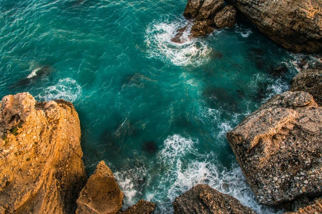 aerial view above water