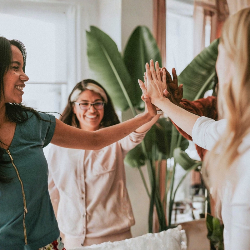 Group support during a retreat at The Art of Living Retreat Center
