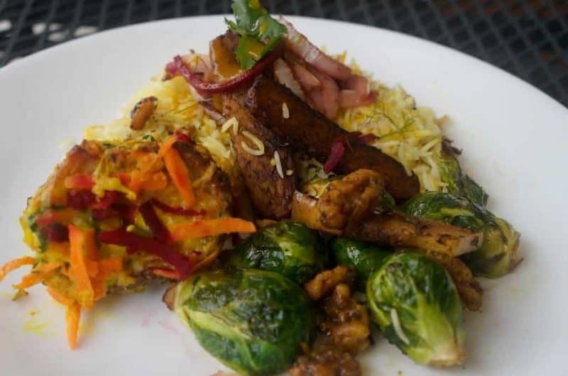 Beautiful meals at wellness retreat center.