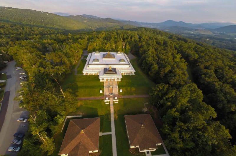 aerial view of meditation hall